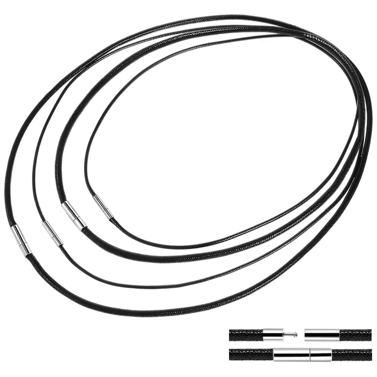 Dailygoods - 4 Stuks Leren Halskettingen - Eenvoudige Leren Kettingen voor Sieraden