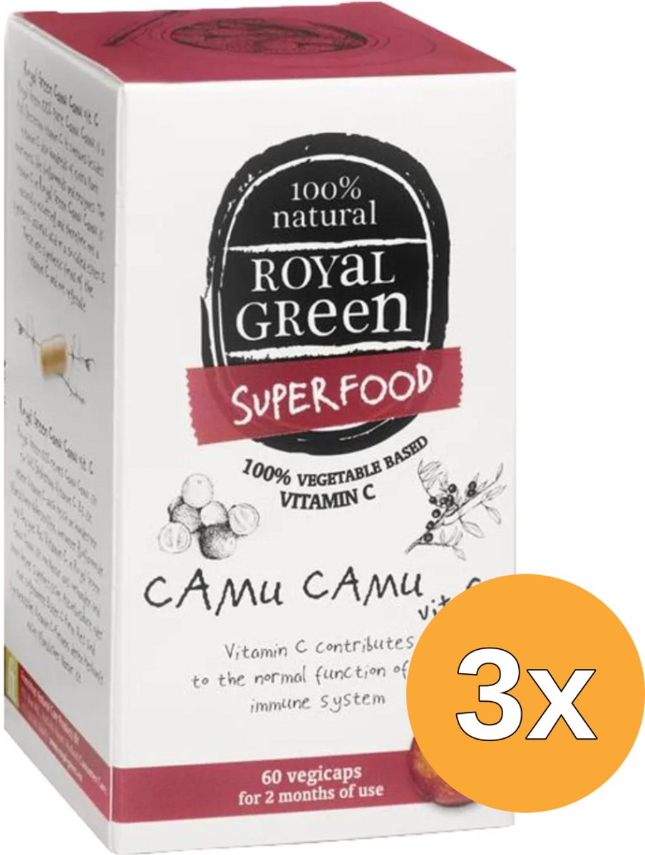 3x Royal Green Camu camu vitamine C (60 vega capsules)