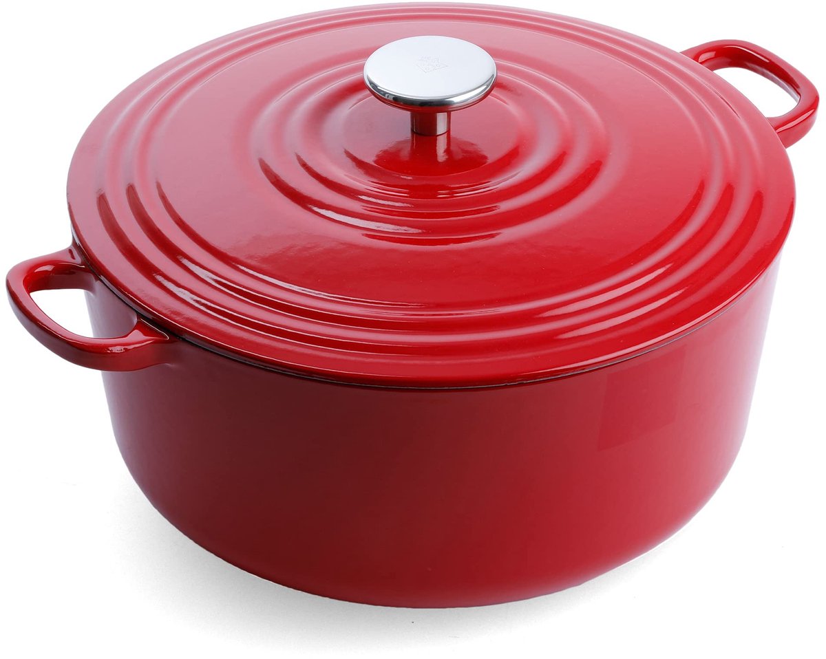 SnelShoppen - BK Bourgogne Braadpan 28 cm - Geëmailleerd Gietijzer - 6.7L - Geschikt voor Inductie en Oven - Vaatwasmachinebestendig - Chili Red