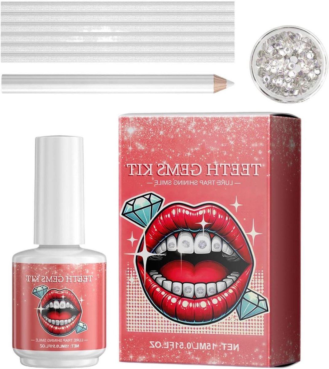 Tandsteenset - Tanddecoratie kit - Feestelijke glimlach creëren - Eenvoudig aan te brengen - 123 x 75 x 35 cm