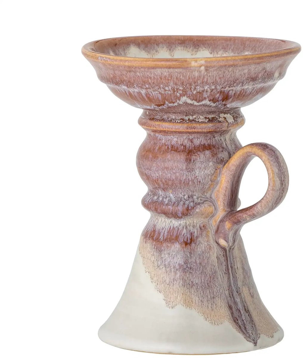 Bloomingville Kandelaar aardewerk roze Soreyah 19cm [gid://shopify/Metaobject/303097905487]