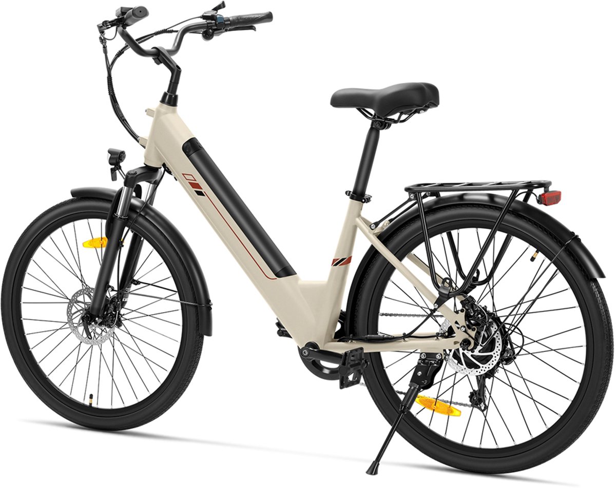 Touroll J2 ST Elektrische Fiets / E-bike - 250W Motor - 45 Nm - 100 km Actieradius - Shimano 7 Versnellingen - Lage Instap - Bagagedrager - Zand thumbnail 2