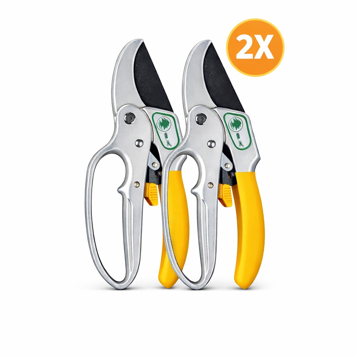 PD® - 3-Traps Snoeischaar 8 Inch – Set van 2 – Extra Knipkracht – Ergonomische Tuinschaar