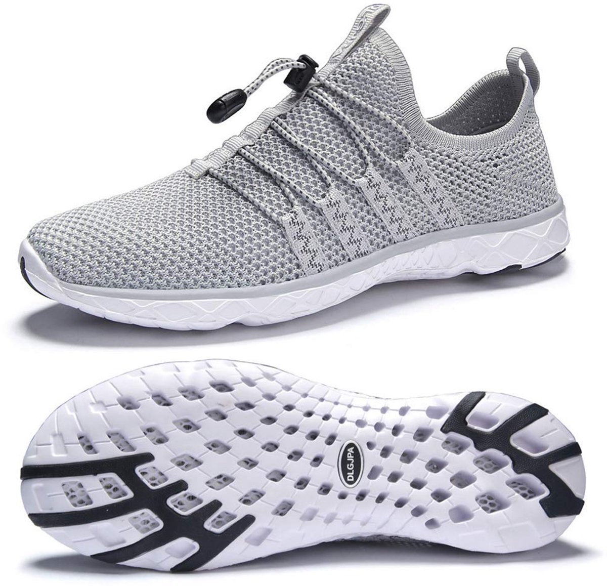 SnelShoppen - Lichtgewicht Sneldrogende Waterschoenen Heren 42 EU Lichtgrijs - Perfect voor Vakantie, Strand, Camping, Outdoor Activiteiten
