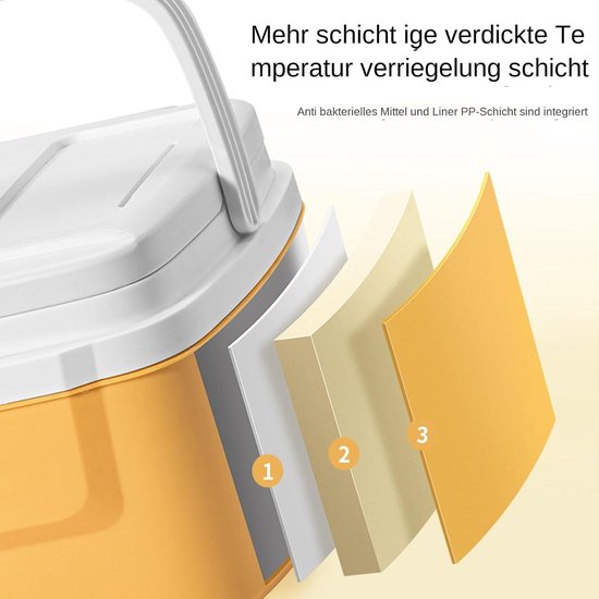 Isolatiebox - Koelbox - Buitenactiviteiten - Lichtgewicht ontwerp - 8 liter - Geel — afbeelding 3
