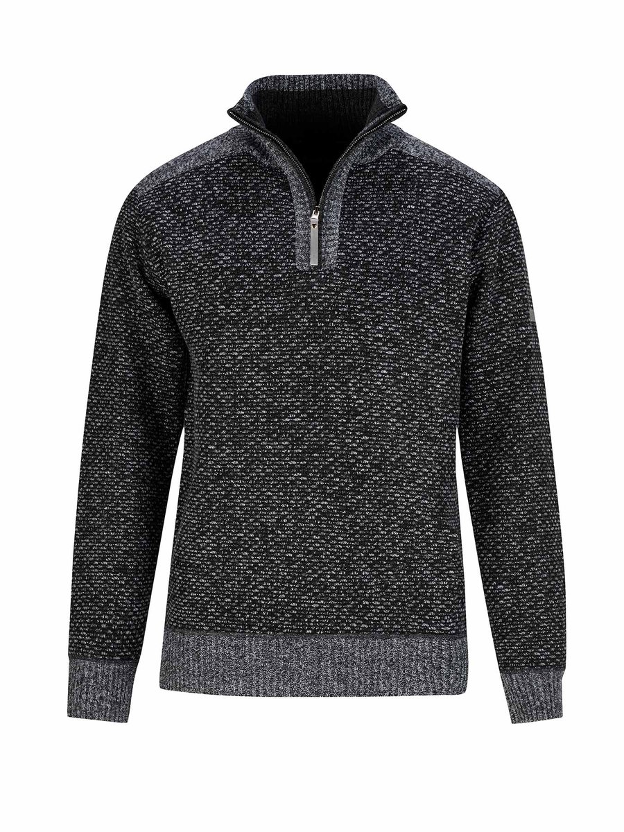 STØRVIK Thymo Fijn Gebreide Pullover Heren - Fleece Gevoerd - Maat M - Antra
