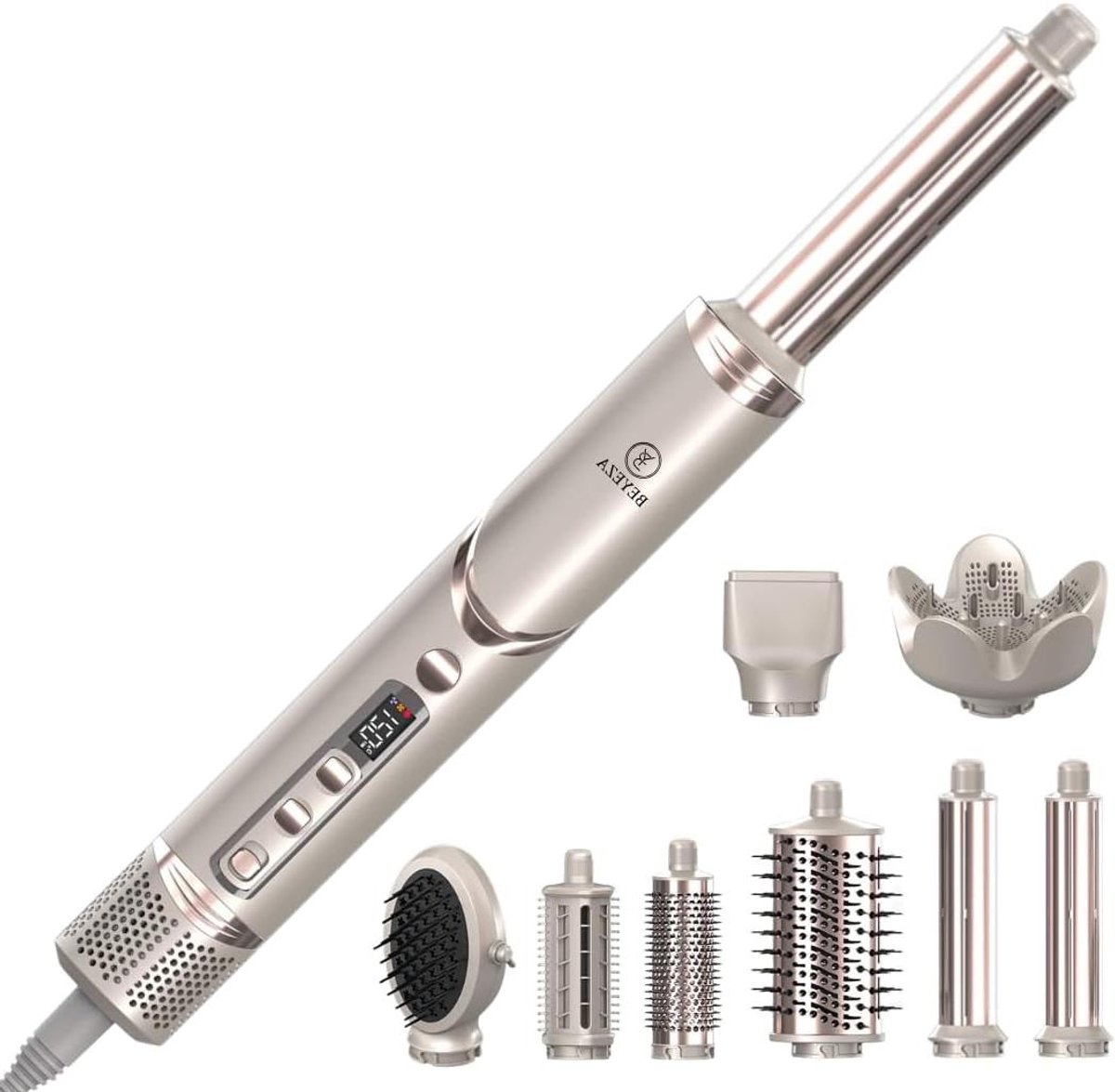Multistyler - Haarstyler Föhnborstel - Haar Stylen - 8-in-1 Opzetstukken - 12 kg - Champagne