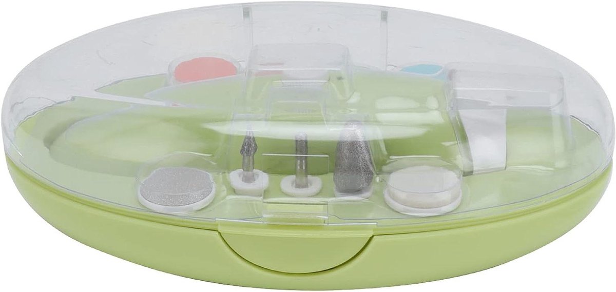 Baby nagelknipper - Elektrische trimmer - Veilig nagels knippen - 6 Flexibele opzetstukken - 13 cm lang - Wit