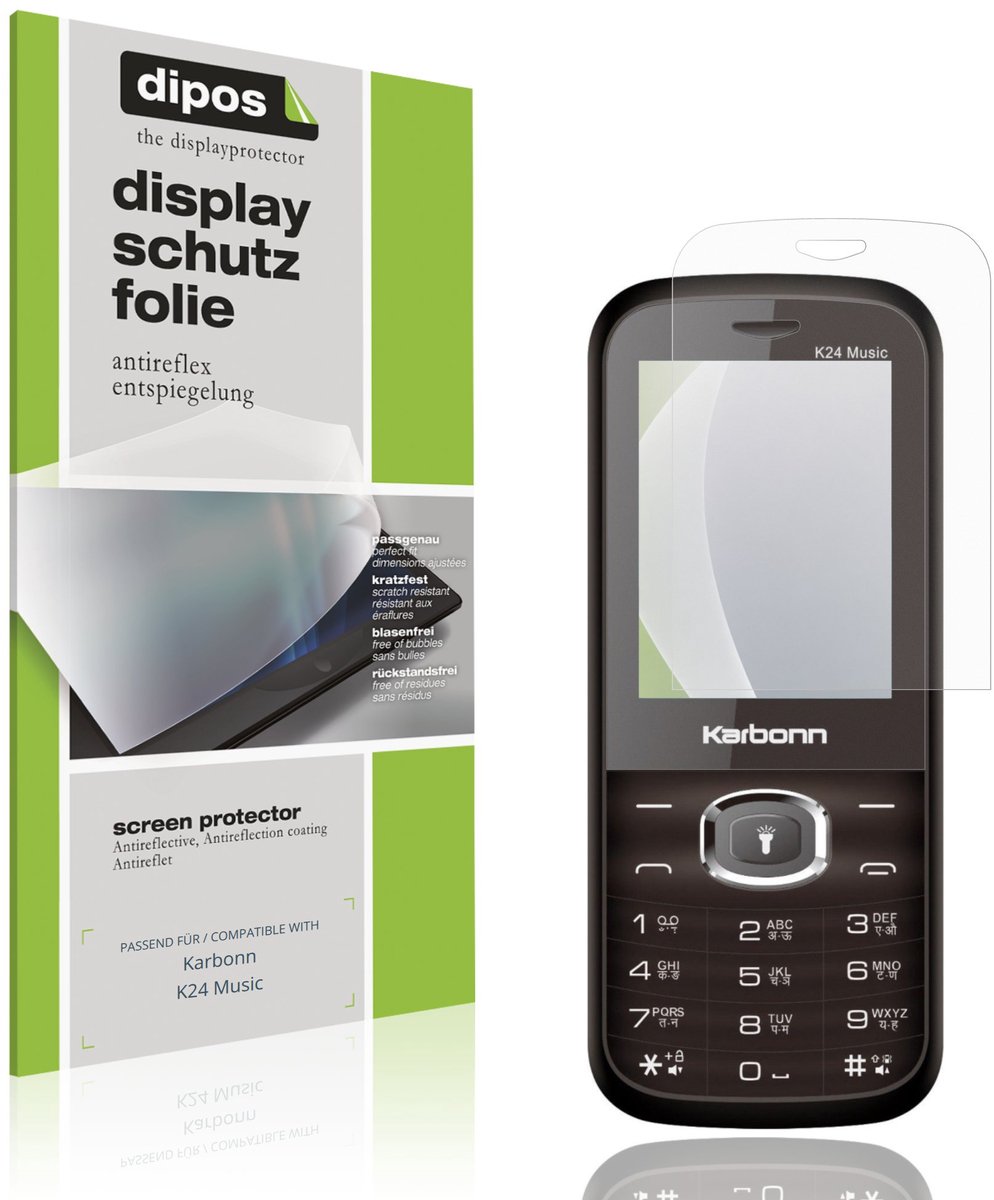 dipos – 4x Matte Beschermfolie geschikt voor Karbonn K24 Music | Krasbestendige & antireflecterende Screenprotector Ultra-Thin