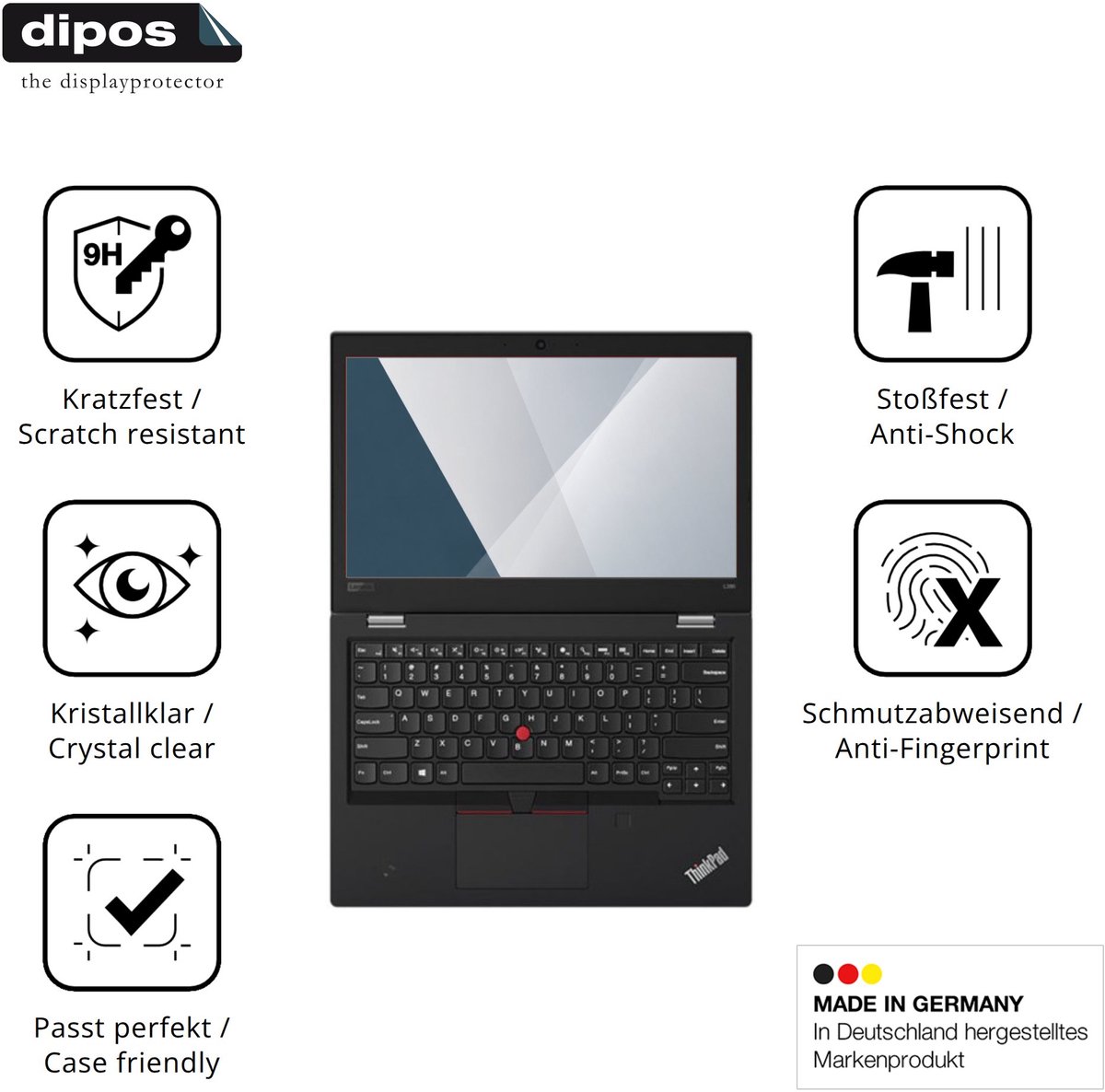 dipos – 2x Pantserfolie geschikt voor Lenovo Thinkpad L380 Yoga | 9H Screenprotector