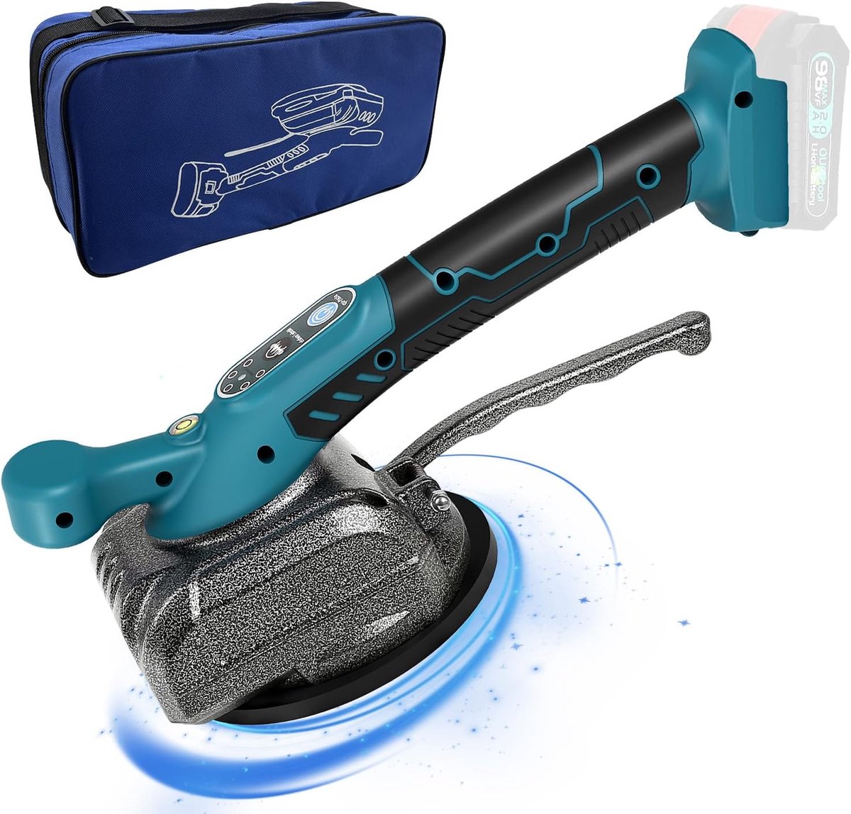 Tegelvibrator Accu Tegellegmachine – 5 Instelbare Snelheden, 80 kg Zuigkracht, 12 cm Zuignap, Geschikt voor Wand- en Vloertegels