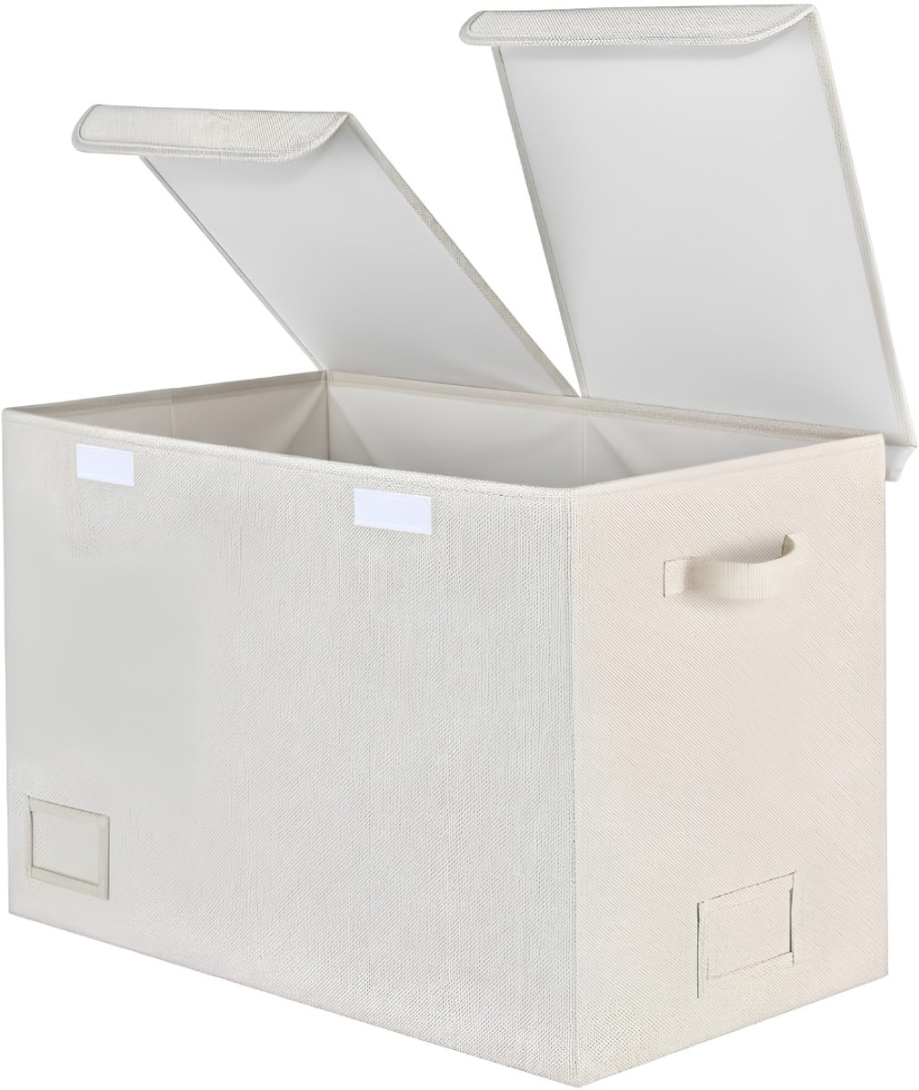 JCP® Speelgoedkist - 84L - Speelgoedkist op Wielen - Speelgoedopberger - Beige - 63cm x 33cm x 40cm