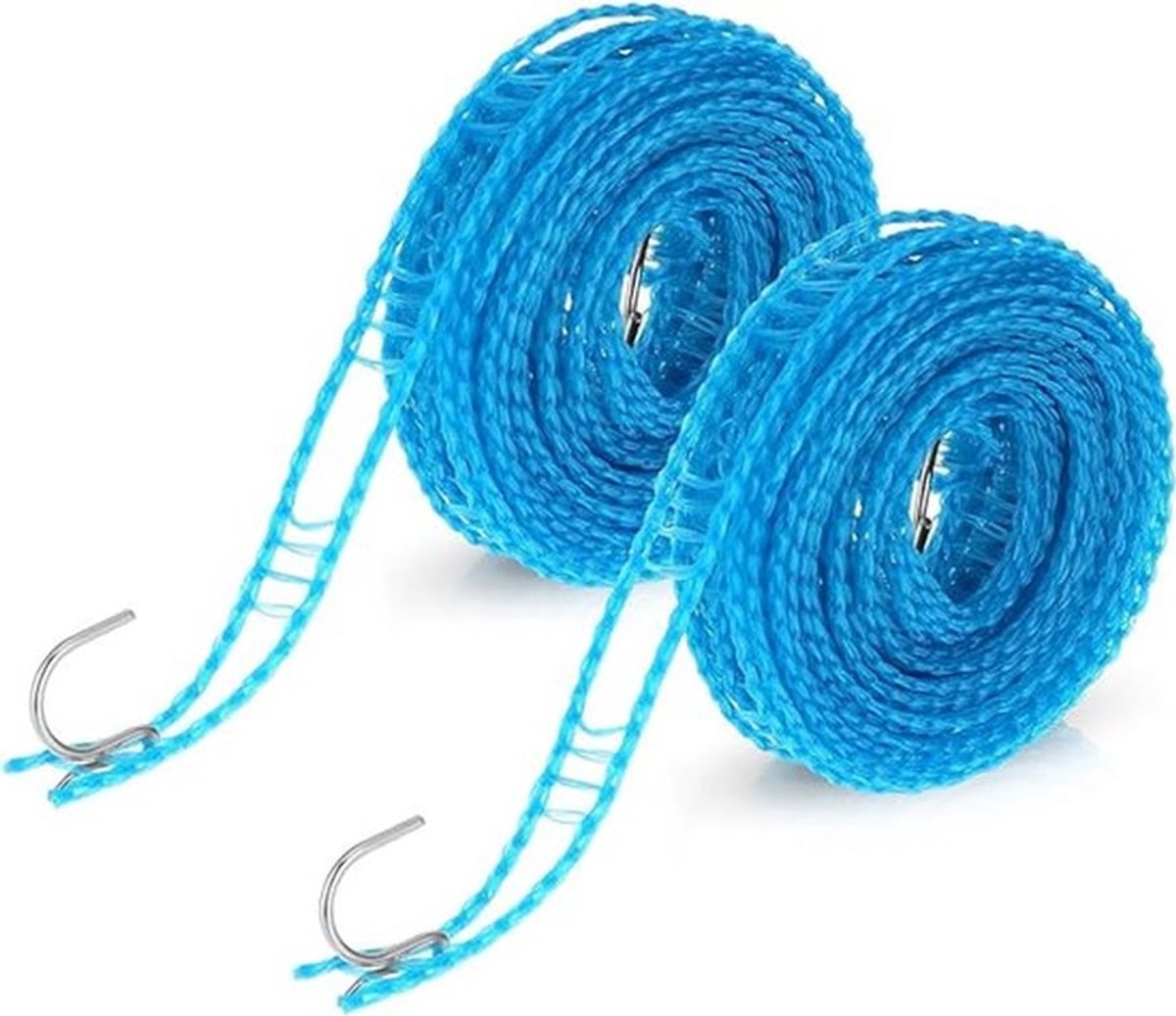 6-delige antislip waslijnset met haken, draagbaar, geschikt voor reizen, kamperen, thuis, in de tuin en wildkamperen (10 meter).