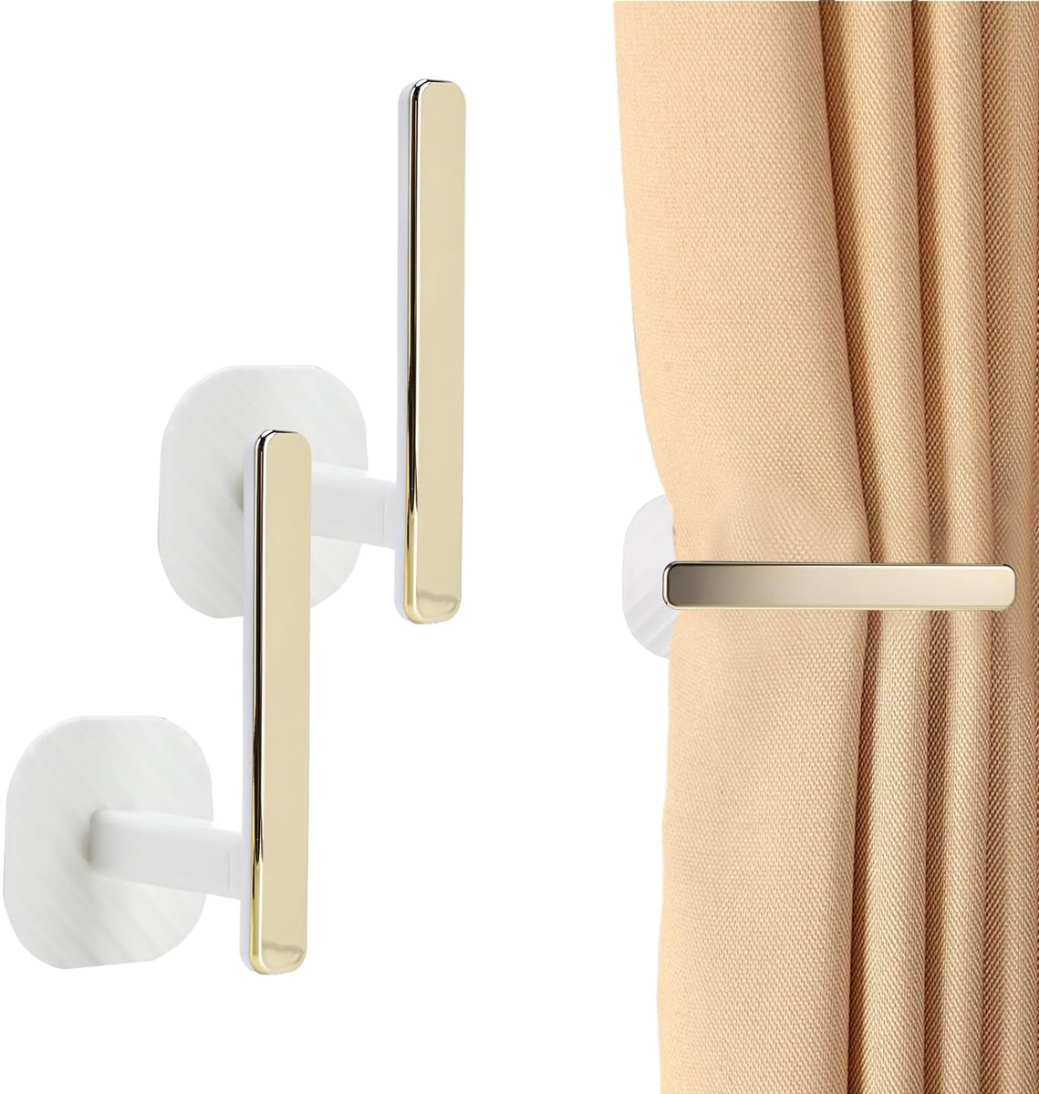 Dailygoods - 2pcs L Shape Gordijnhaken - Moderne Zelfklevende Gordijnhouders
