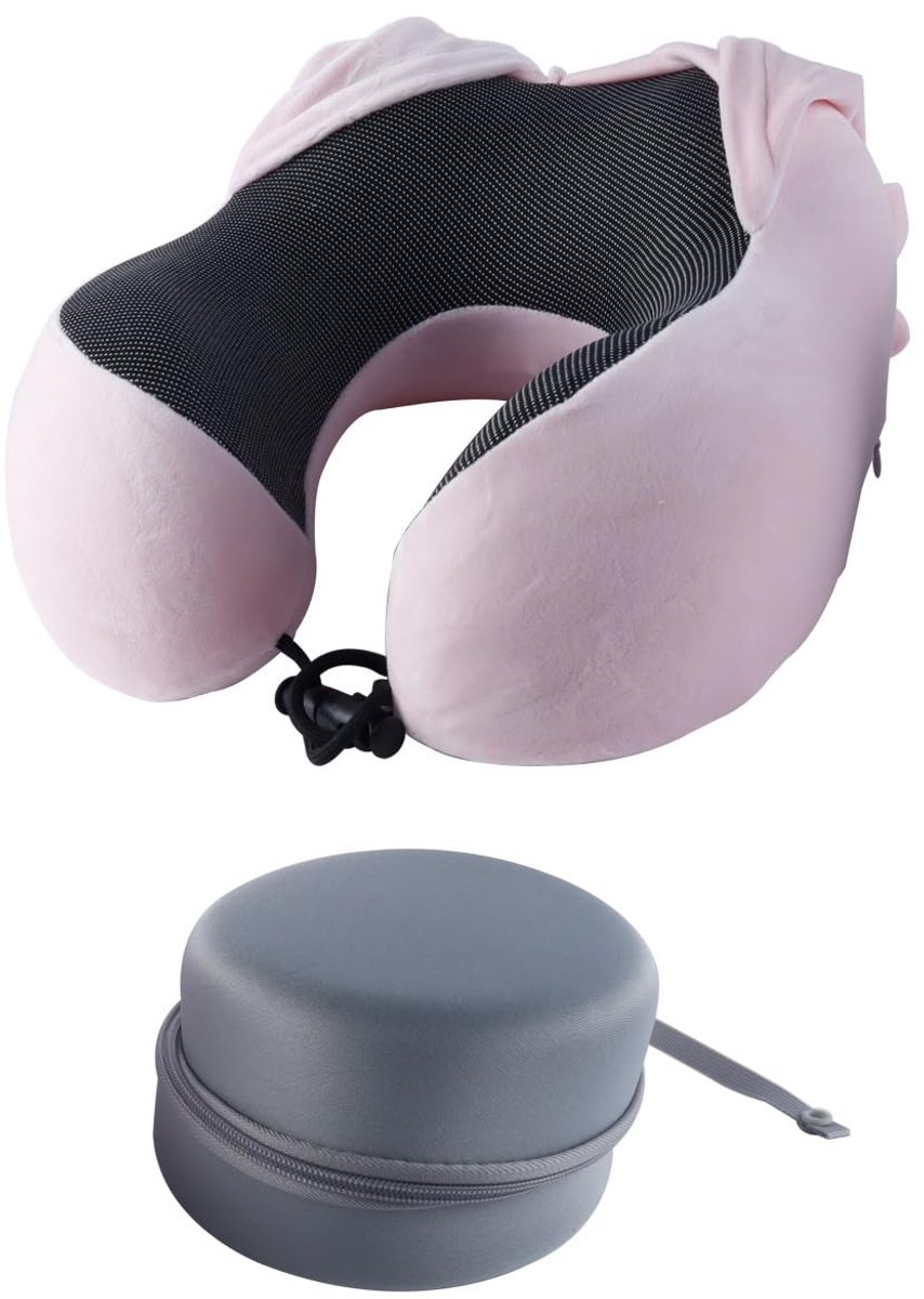 Dailygoods - Ergonomisch Reis Kussen met Kap - Lichtgewicht en Comfortabel voor Vliegtuigen en Auto's