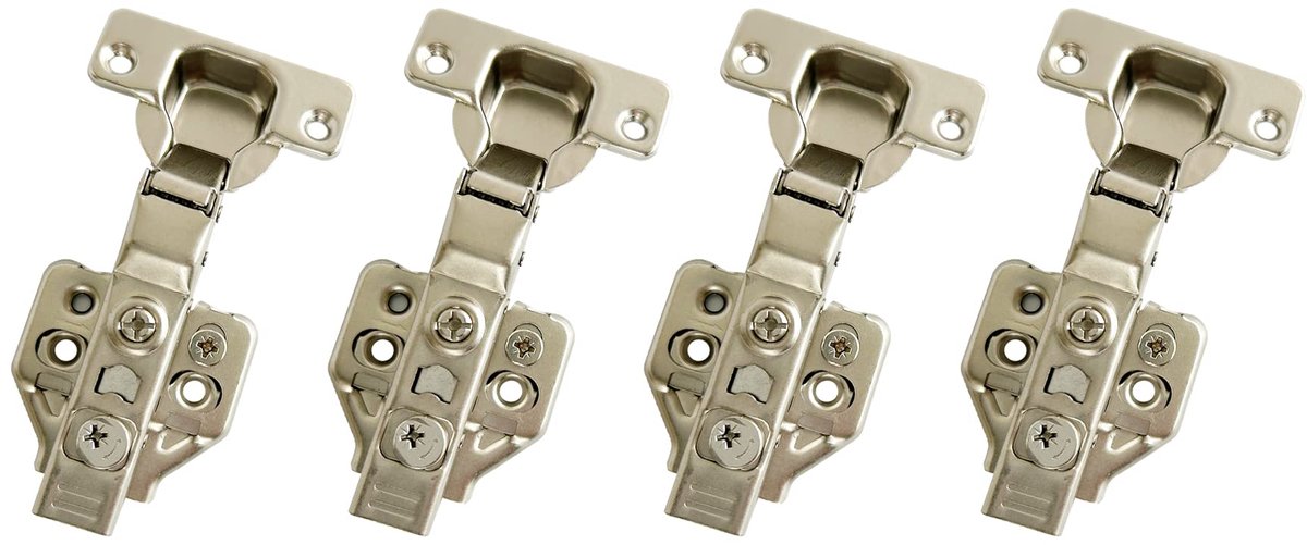 Dailygoods - Helft Opgelegd Scharnieren 35mm met Demper Zachte Sluiting - Pak van 4