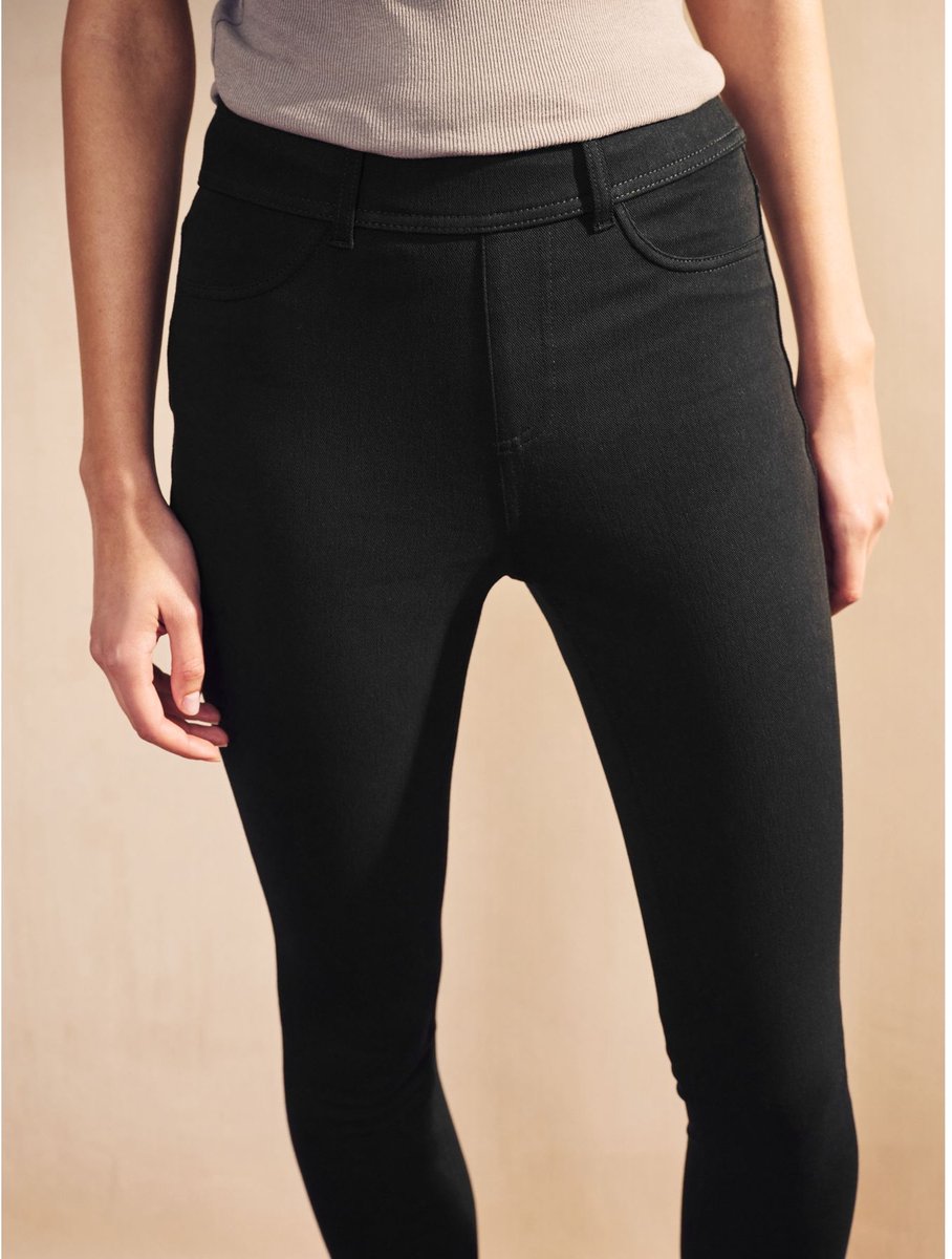 Next - Dames - Set van 2 lange jersey denim leggings - Zwart