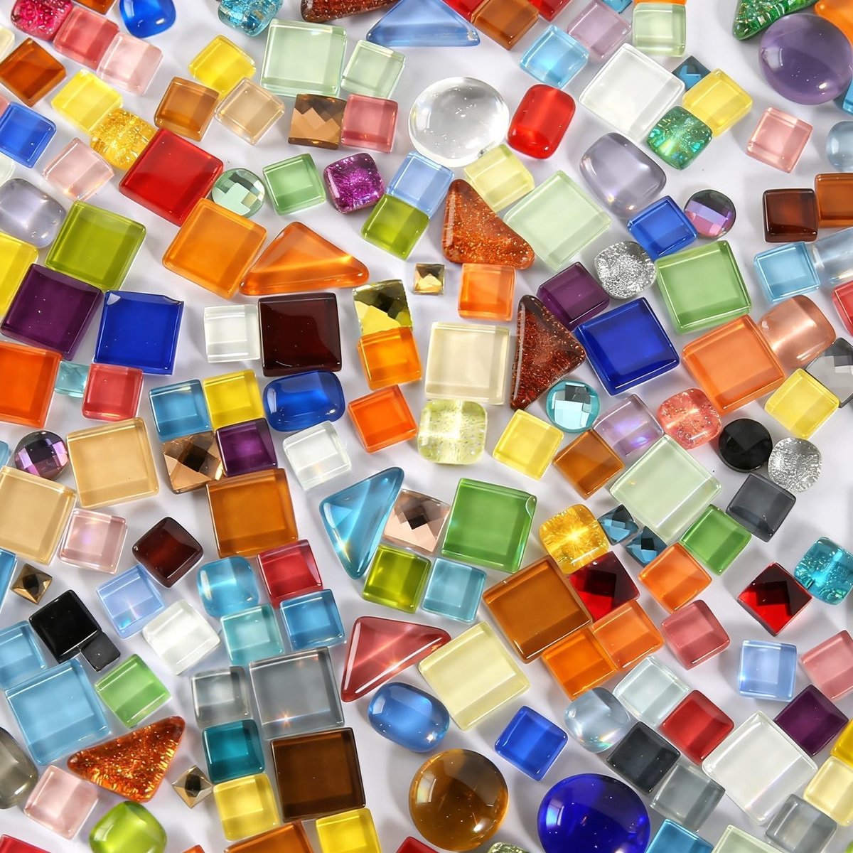 Dailygoods- Mozaïektegels 500 g - Kleurrijke Glazen Mozaïektegels - Onregelmatige Mozaïektegels - Mini Glas Mozaïekstenen - Doe-het-zelf Kunsthandwerk - Thuis Decoratie