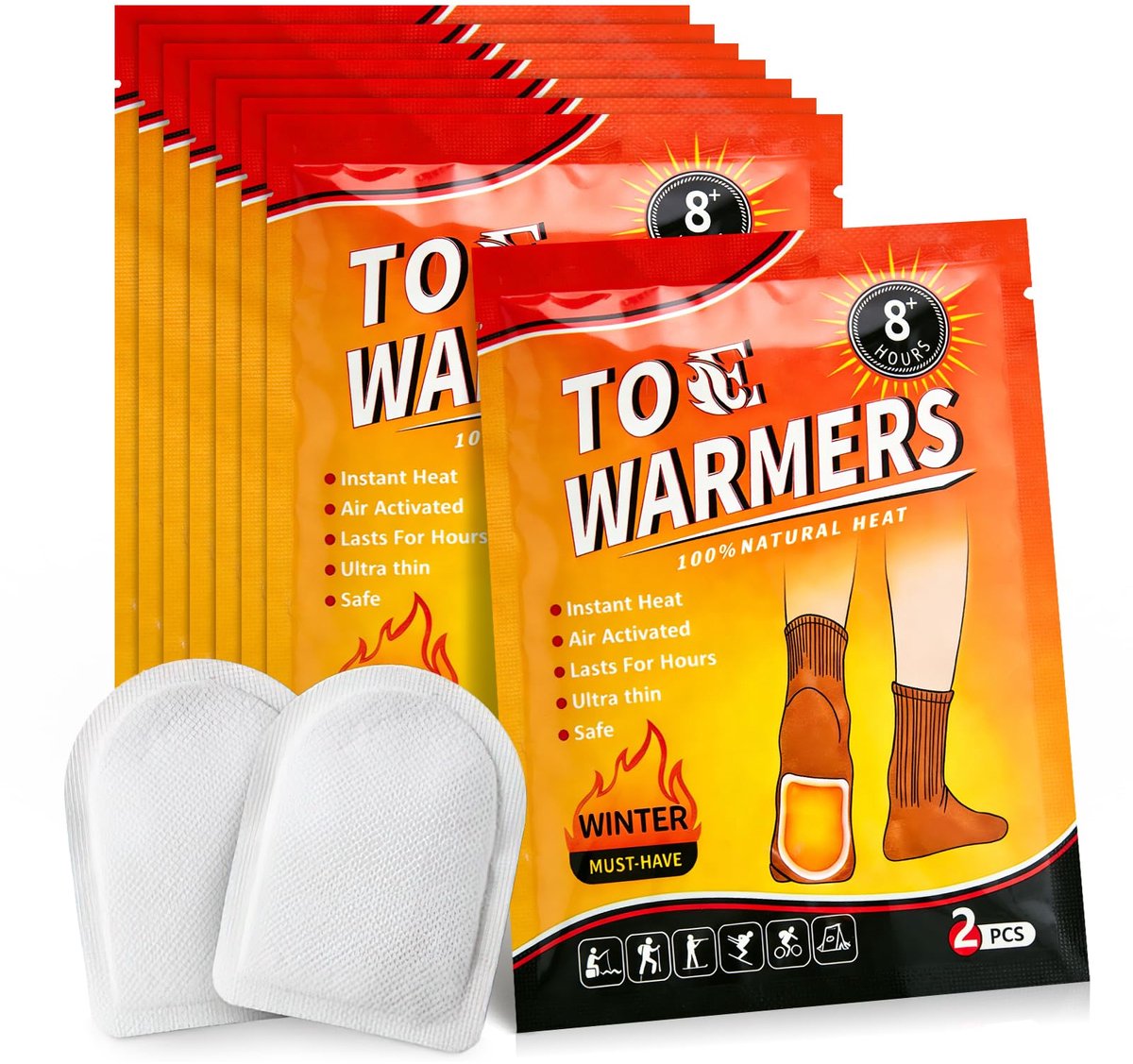 Dailygoods - Voetwarmerpads - 8 Paar Lucht-Geactiveerde Warmte voor Koude Dagen