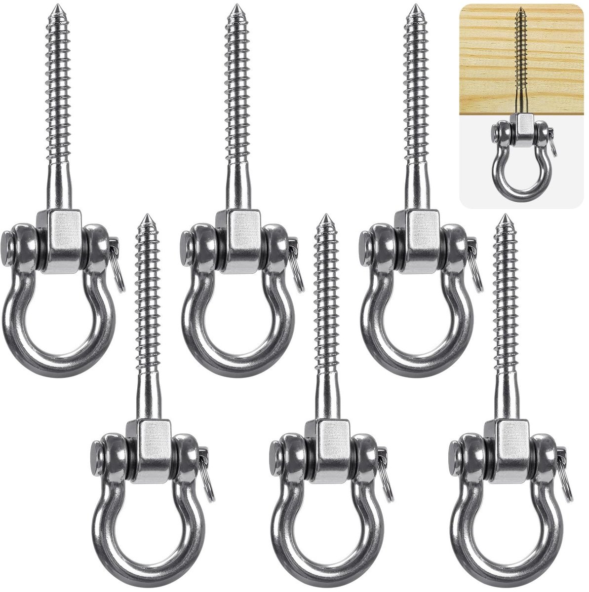 Dailygoods - Heavy Duty 180° Swing Hangers - Oogschroefbeugel (6 Pack)