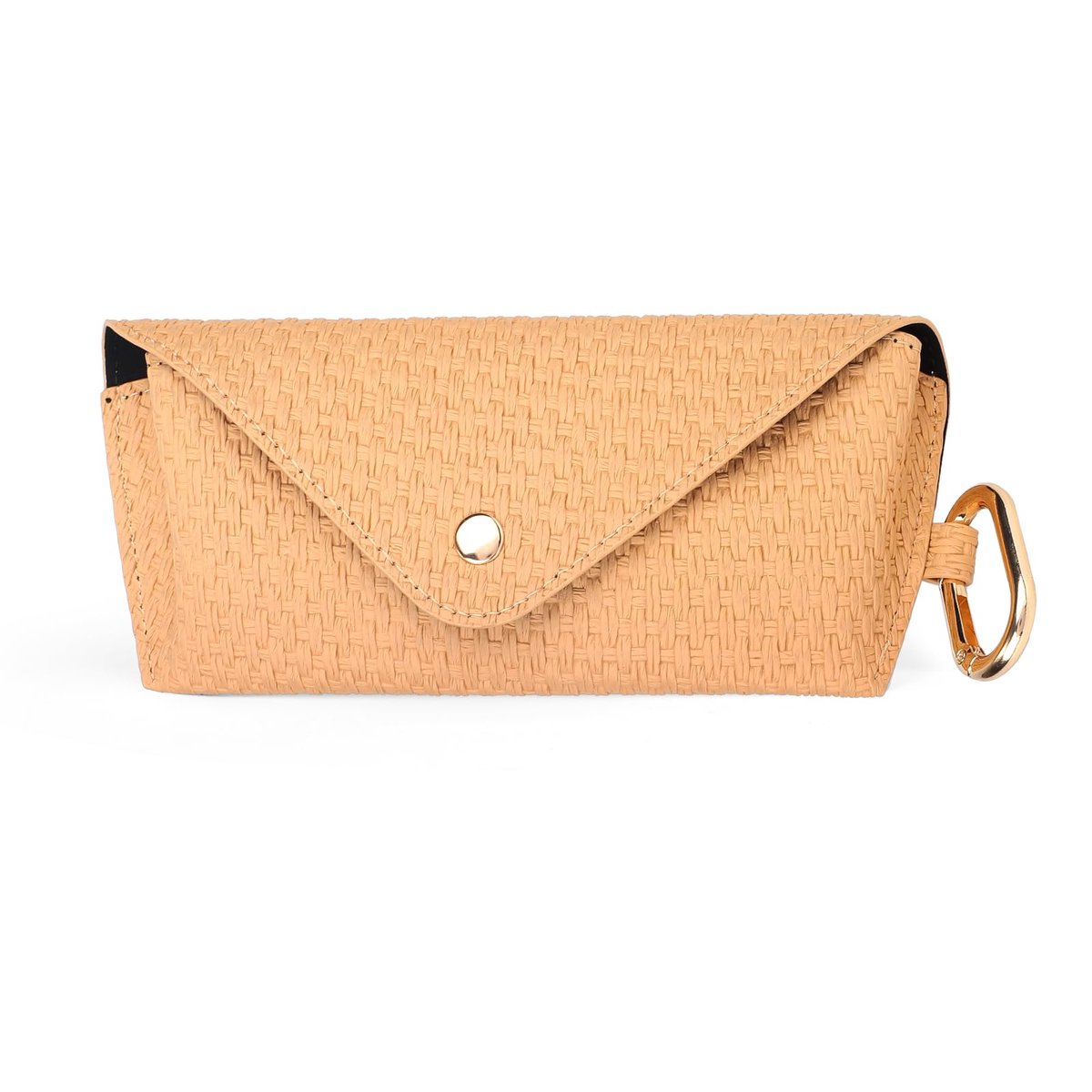 Dailygoods - Geweven Stro Zonnebrillenhoes - Beschermende Brillenkoker met Clip