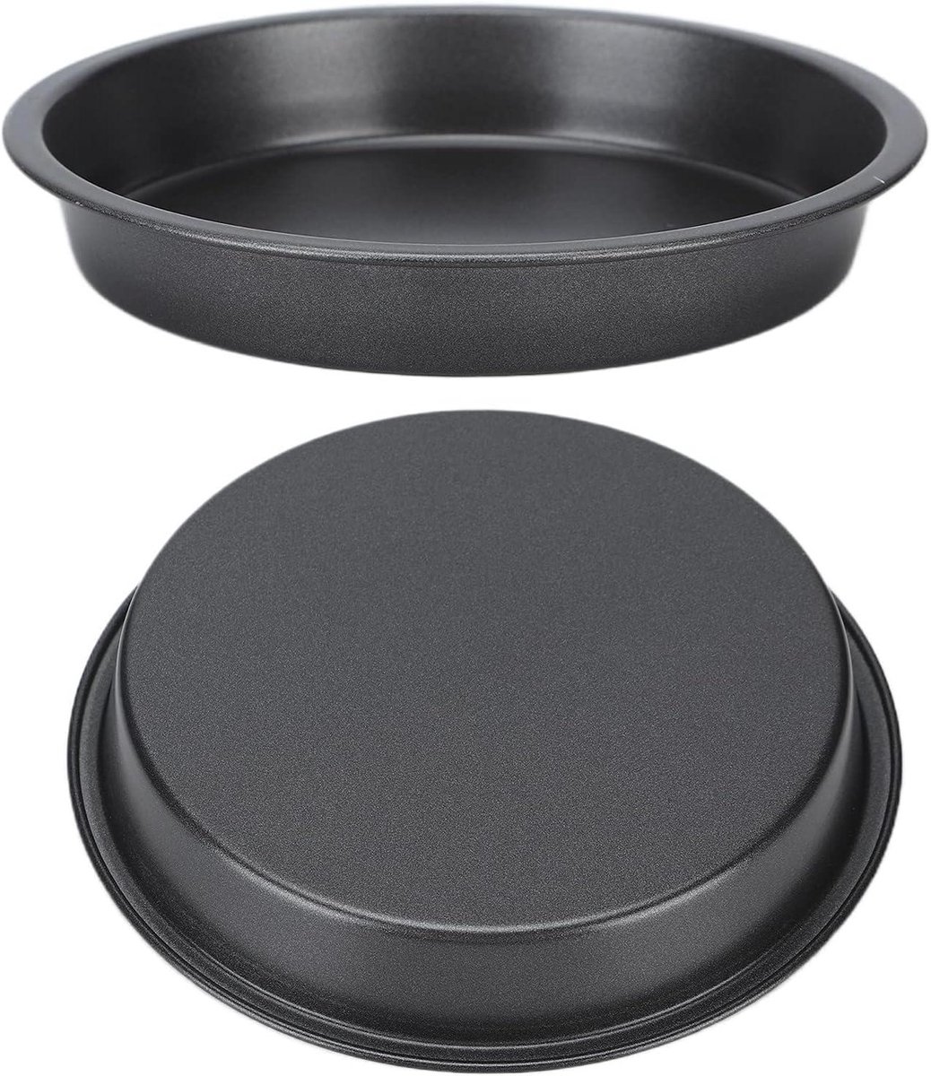 Pizza Bakblik Set - Bakvorm Pizzapan - Zelf Pizza Bakken - Niet-klevend Oppervlak - 6 Inch - Zwart