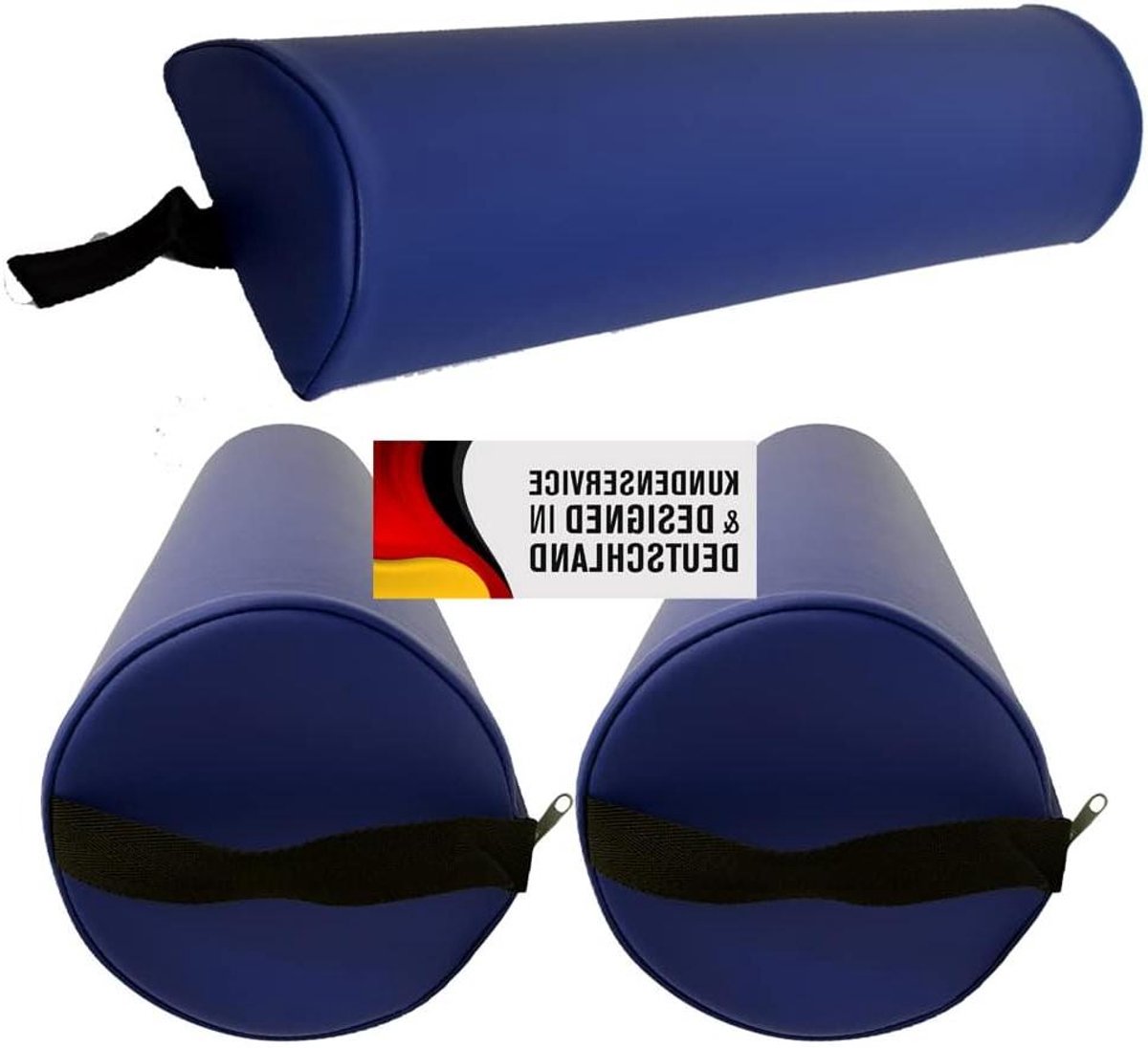 Massage Rollen Set - Knie- en Steunrol - Ontspanning en Therapie - Fijncel Schuimrubber - 63 cm - Blauw