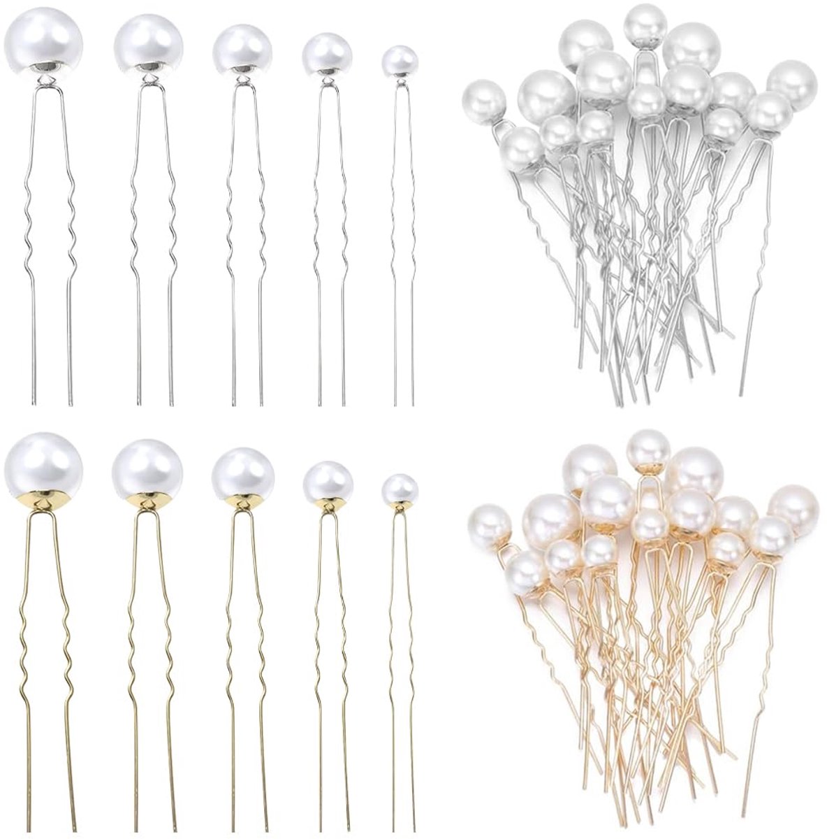 Dailygoods - Parel Haarspelden voor Bruidsaccessoires - Set van 36 U-vormige Clips