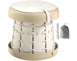 Opvouwbaar Reispotje - Draagbaar Toilet Kinderen - Zindelijkheidstraining Onderweg - Antislip Basis - 27 cm Hoog - Lichtbruin