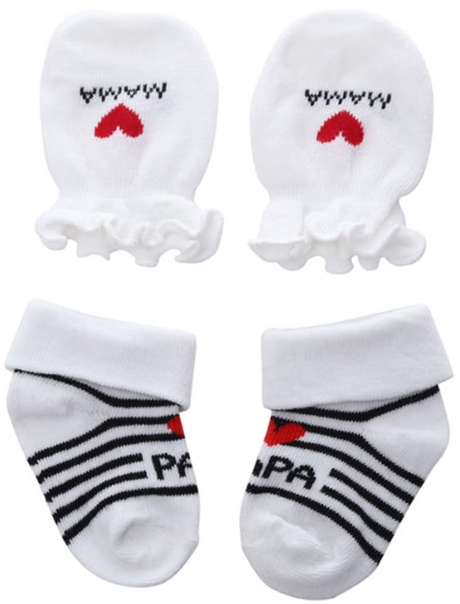 Dailygoods - Newborn Sokken 0-6 Maanden - Antislip Sokken met Vrolijke Inschrijvingen