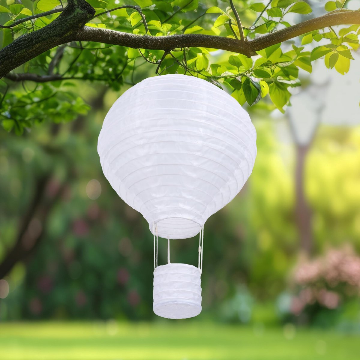 SnelShoppen - Qedertek Hanglamp op Zonne-energie 30 cm - Weerbestendige Tuinlantaarn met Flikkerende Vlam - Nylon, Lantaarn voor Buiten, Tuin, Feest,