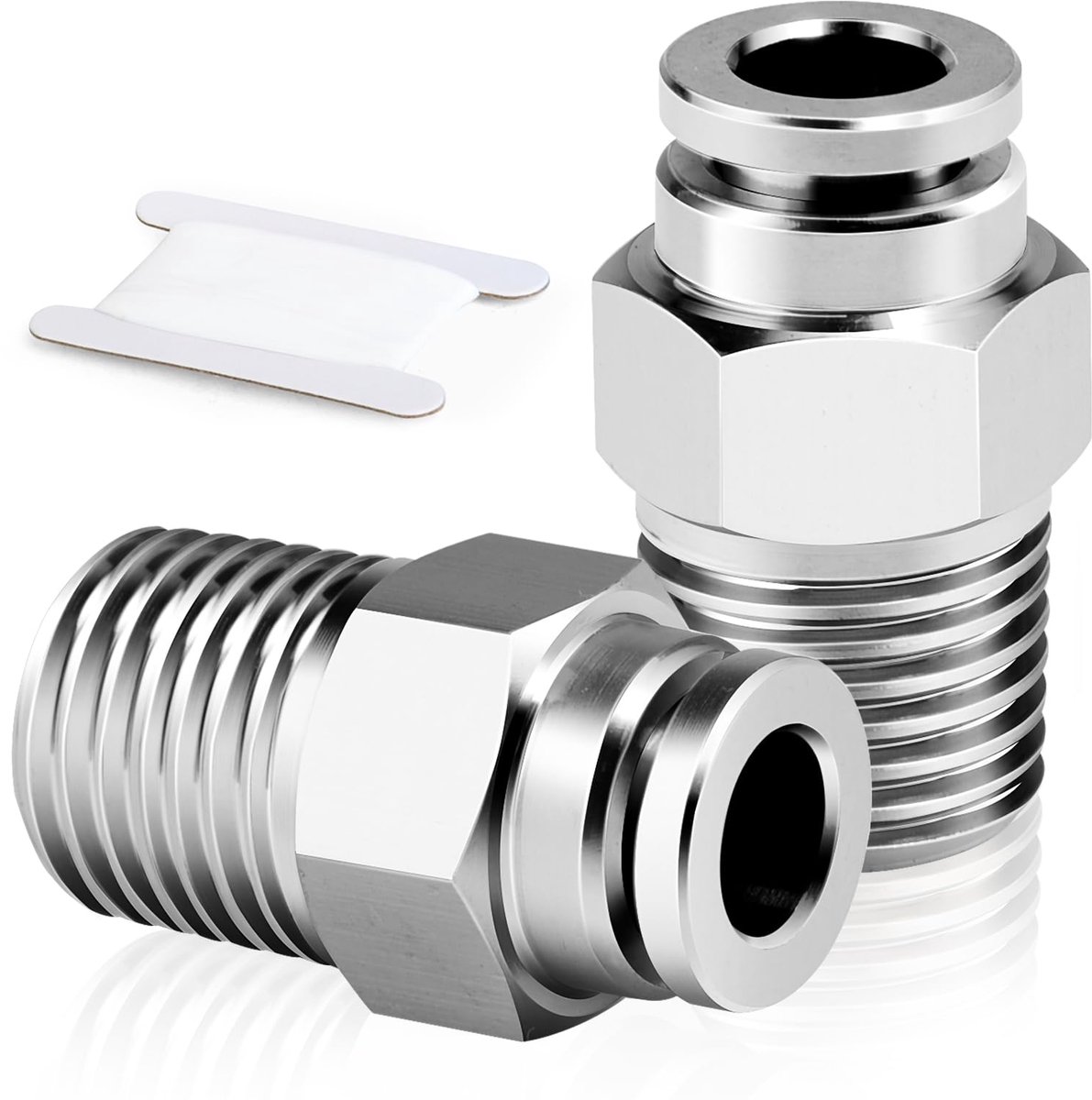 Dailygoods - 2 Stuks 8mm OD x 1/4" Manlijke Draad Elbow Push-to-Connect Koppelingen