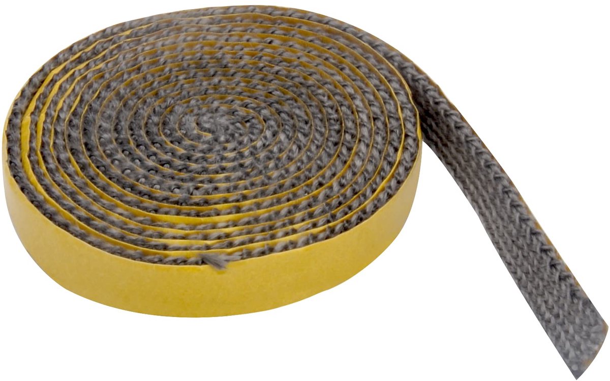 Dailygoods - Oven Dichtband 2m x 15mm - Hittebestendige Sealing Tape voor Open Haard en Kachel