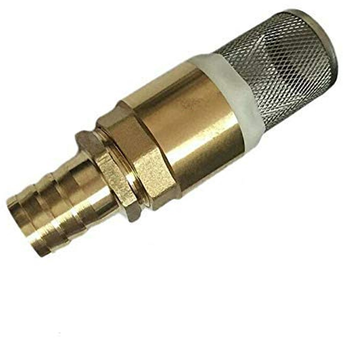 Dailygoods - Terugslagklep 88 x 37 mm met 25 mm Buisverbinding - Messing & Roestvrij Staal