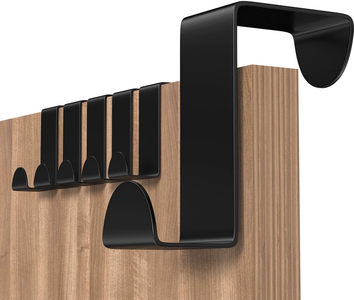 Dailygoods- Deurhaken Set van 6 - Roestvrij Stalen Kledinghaken - Over Deurhanger - Duurzaam en Waterdicht - Geschikt voor Deuren 2/4 cm - Krasbestendig Ontwerp