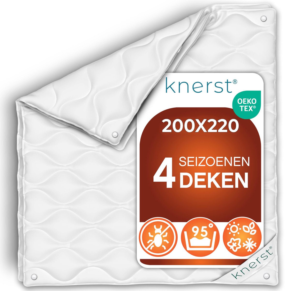 SnelShoppen - 4 Seizoenen Dekbed 200x220 - Ademend Microvezel Dekbed - Warm Winterdekbed & Licht Zomerdekbed - Wasbaar Deken voor Bed - Comfortabel en