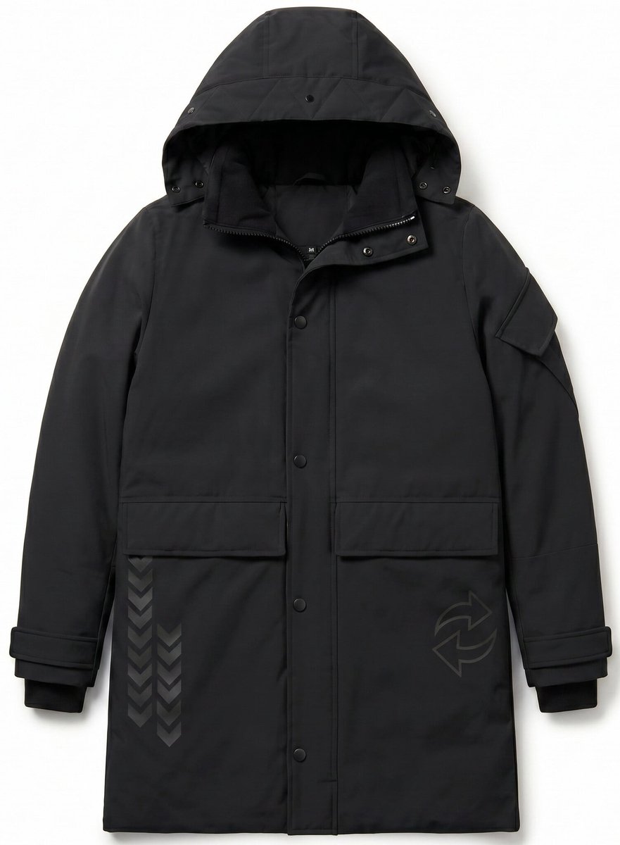 Lange Jas Heren - Winterjas Heren - LF9803 - Zwart - Maat S