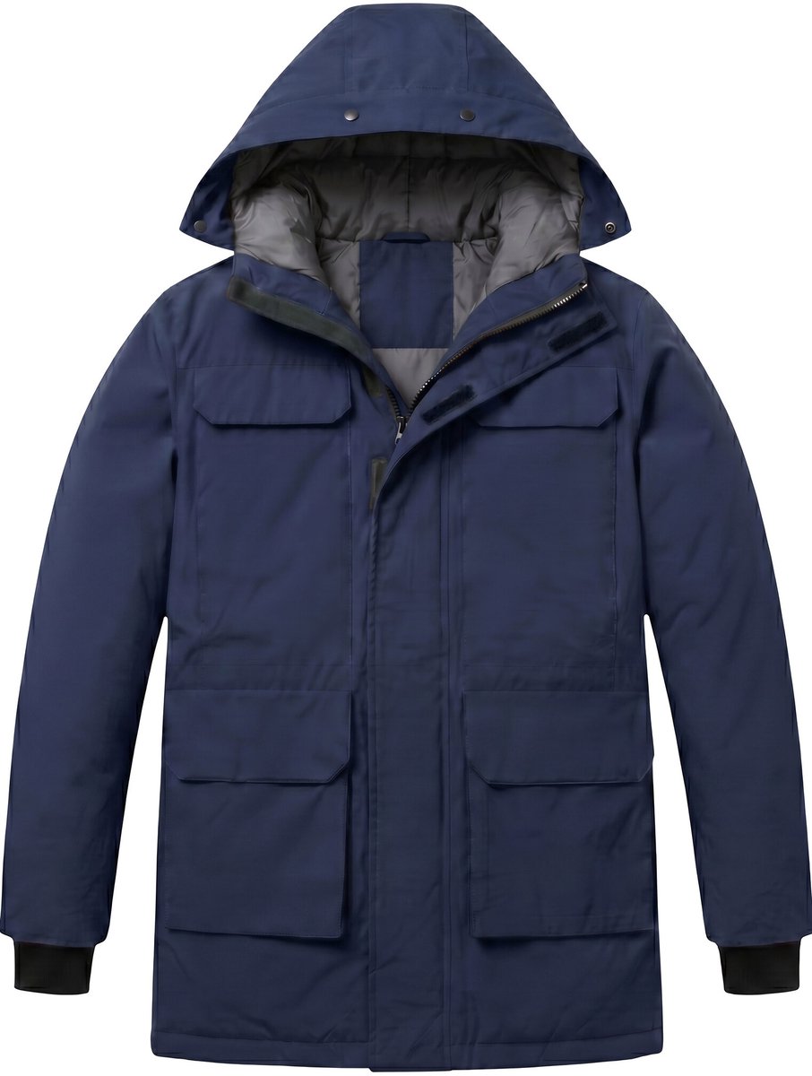 Lange jas Heren - Heren Winterjassen - LF7169 - Blauw - Maat XL