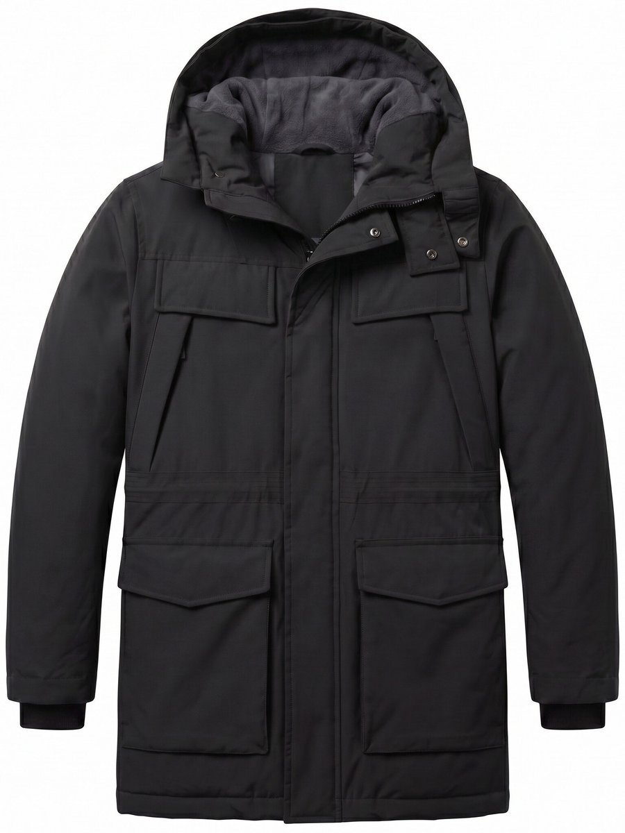 Parka Heren - Heren Winterjassen Volwassen - LF891 - Zwart - Maat XS