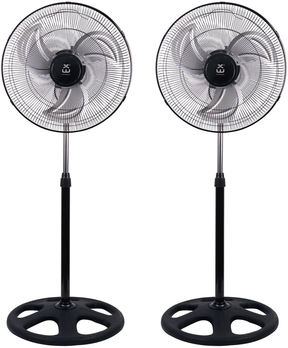 SnelShoppen - Industriele Staande Ventilator 18'3 Vleugels 80W - 2 Stuks QTA/1 - Krachtige Ventilator voor Thuis, Kantoor, Tuin of Feest
