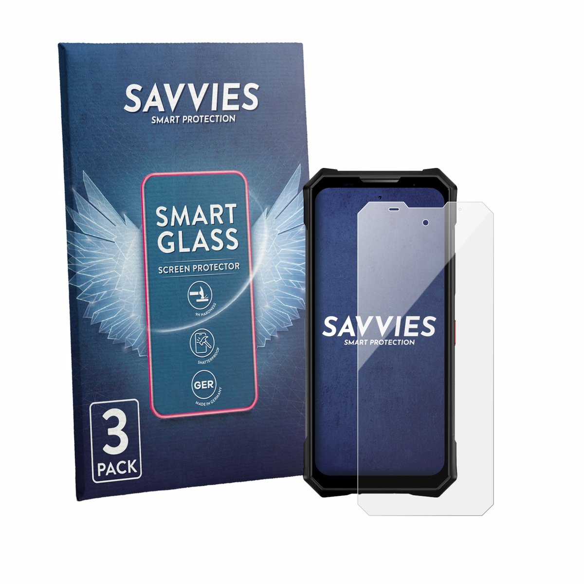 3 Stuks Savvies Screenprotector - geschikt voor Doogee V50 - beschermfolie glas transparant
