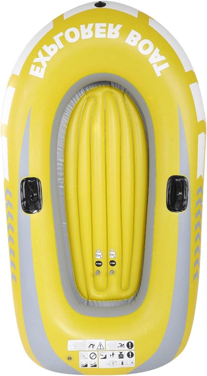 Opblaasbare Kajak - Luchtboot Kano - Vissen Drijven Duiken - Slijtvast PVC Materiaal - 114x188 cm - Geel