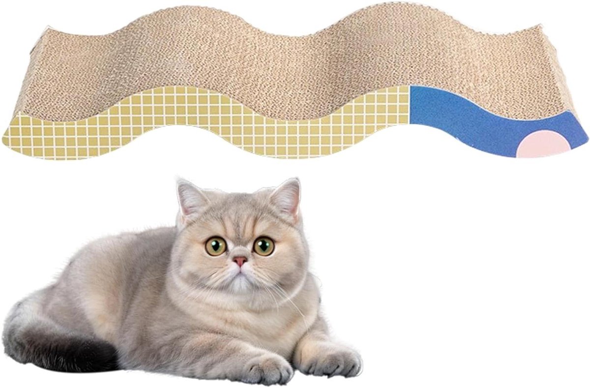 Krabplank voor katten - Kattenkrabmat Ligmat - Meubels Beschermen - Instinctief Krabplezier - 57 x 25 x 75 cm