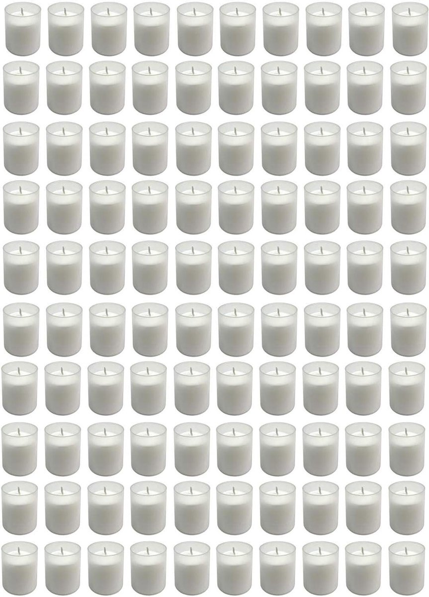 Set van 100 witte grafkaarsen voor begraafplaatsen - gedenkkaarsen en grafdecoratie
