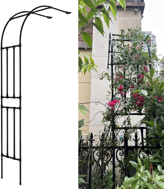 Metalen Tuinboog - Klimplantsteun Boog - Planten Ondersteunen - Half Boog Frame - 240 cm hoog - Wit