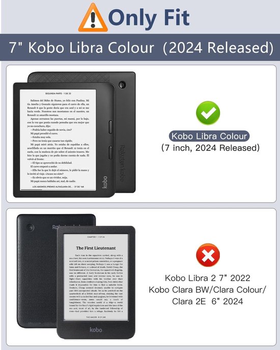 Kobo Libra Colour Hoes - E-reader Cover - Bescherming E-reader - Automatische Slaap/Waakfunctie - 7 inch - Nachtblauw van Kobo — afbeelding 3