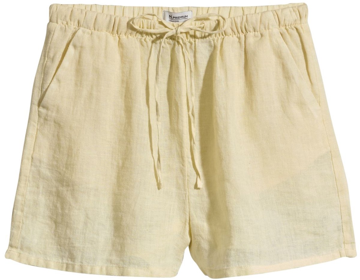Next - Dames - N. Premium 100% linnen short - Geel