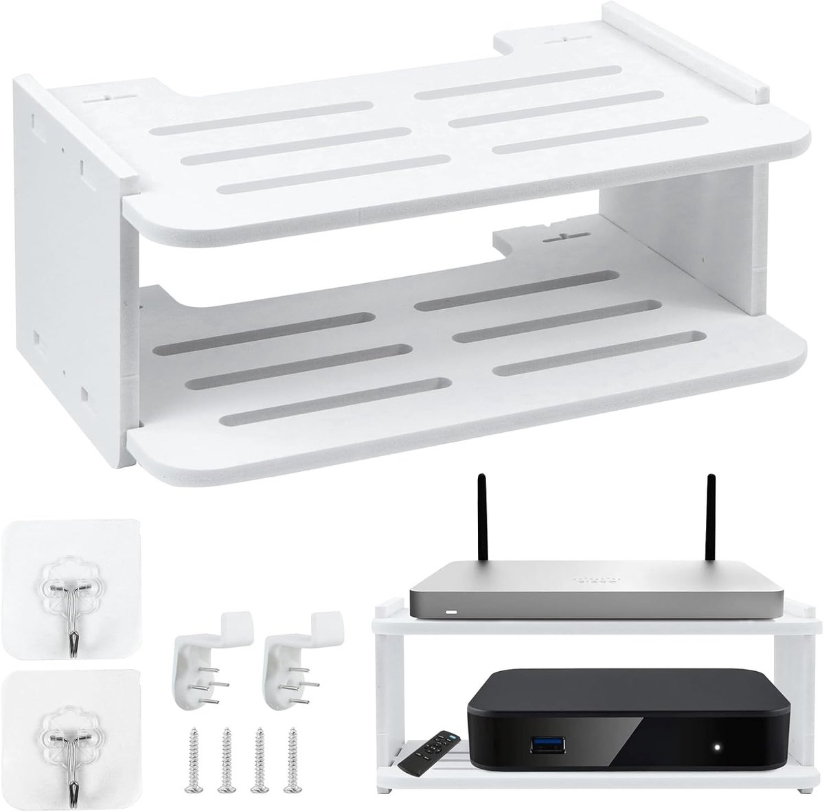 Router box 30x19,5 cm - wandmontage - ruimte voor apparaten - voorkomt signaalverlies - ShopVlot