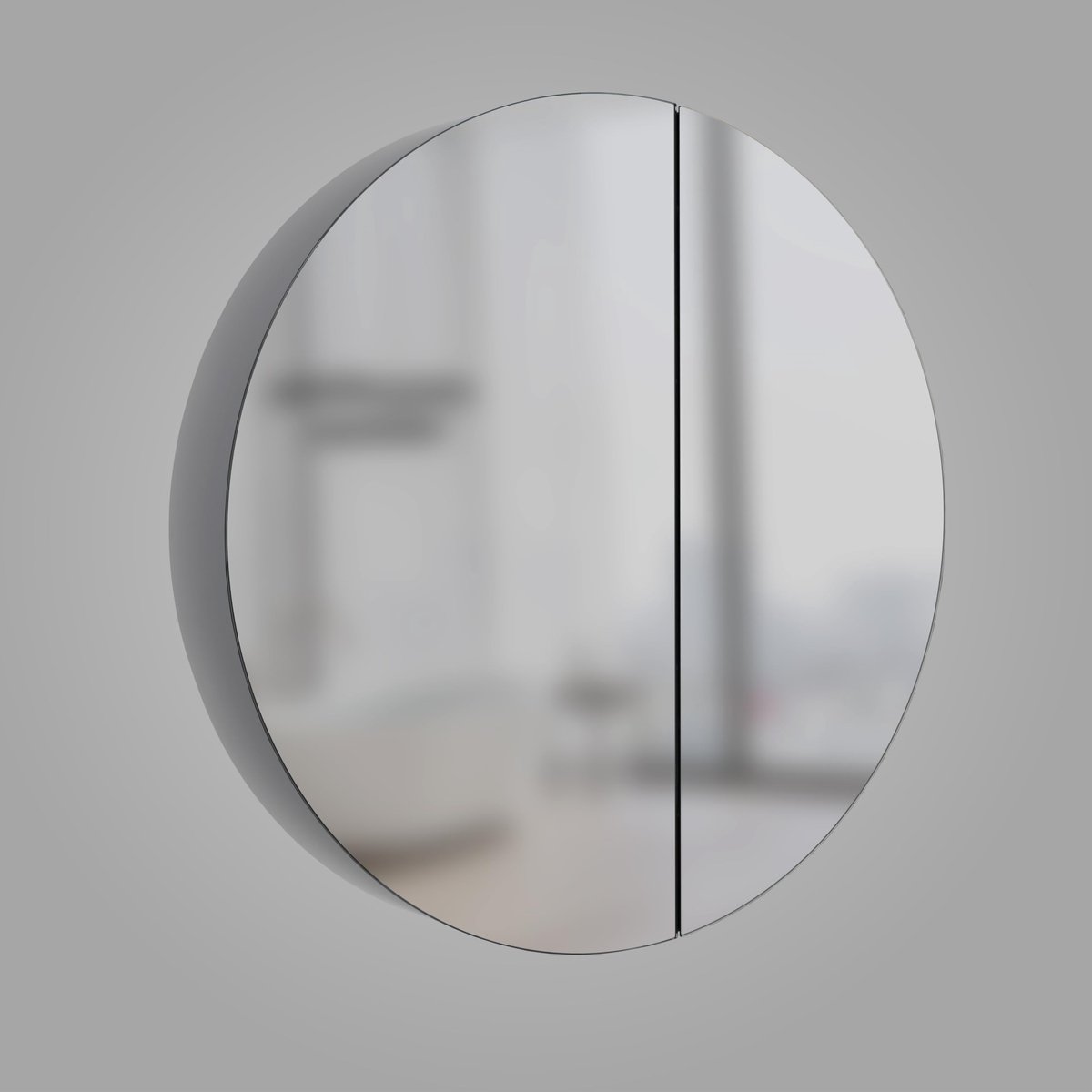 SnelShoppen - TALOS Badkamerspiegelkast Rond 60 cm - Hoogwaardige Aluminium Behuizing - Met 2 Glazen Legplanken - Ideaal voor Badkamer, Toiletruimte e