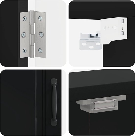 vidaXL - Dartbord - Kabinet - UTRECHT - Zwart - 52,5 - x - 10,5 - x - 53,5 - cm van vidaXL — afbeelding 4